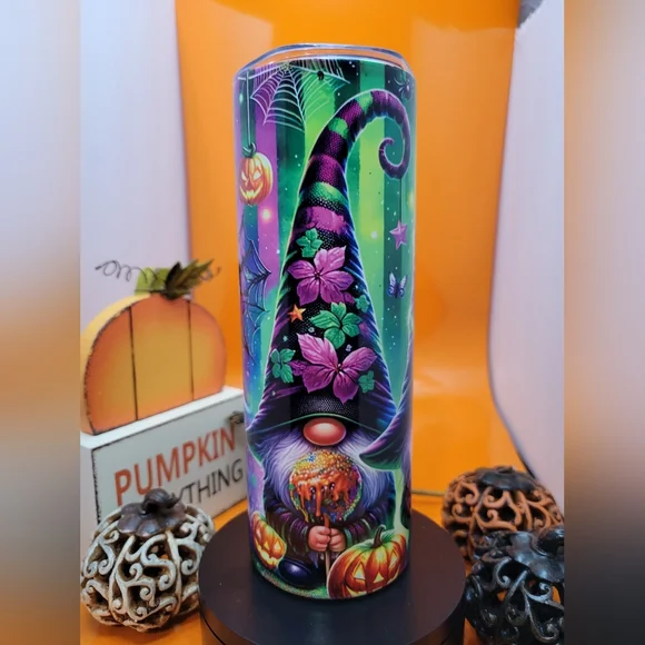20 Oz Colorful Halloween Gnome Tumbler - Picture 2 of 2